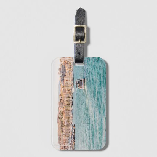 Reizen Thema Gift met Strandfoto Bagagelabel (Voorkant (verticaal))