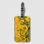 Reizen Thema Gift met Zonnebloem Foto Bagagelabel (Voorkant (verticaal))