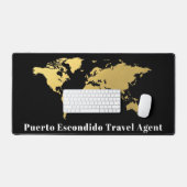 Reizen thema gouden wereldkaart bureaumat (Keyboard & Muis)