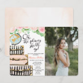 Reizen Thema Graduation Party Foto uitnodiging (Voorkant / Achterkant)