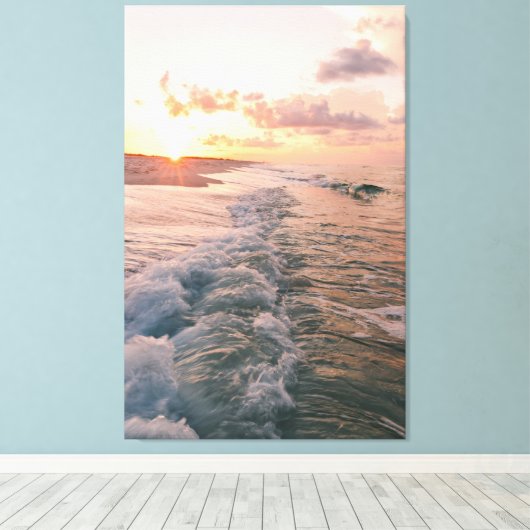 Reizen Thema Home Decor met Strandfoto Canvas Afdruk (Insitu (Houten vloer))