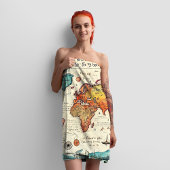 Reizen thema kaart tekening kleurrijk bad handdoek