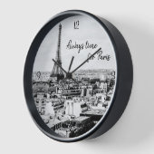 Reizen Thema, Parijs in zwart-wit klok (Hoek)