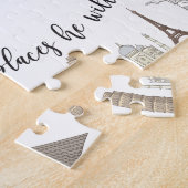 Reizen thema puzzel- Baby shower cadeau idee Legpuzzel (Zijkant)