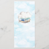 Reizen Thema Speelgoed Vliegtuig Baby Boy Douche P Menu (Achterkant)