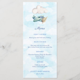 Reizen Thema Speelgoed Vliegtuig Baby Boy Douche P Menu