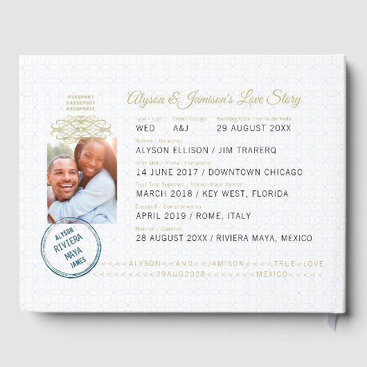 Reizen Thema Strand Trouwpaspoort Fotopagina Gastenboek (Achterkant)