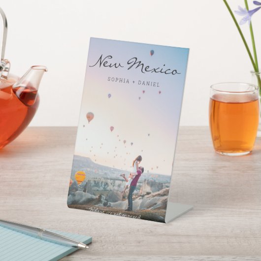 Reizen Thema Trouwtafel Nummers met Foto Reclamebord Met Voetstuk (Insitu)