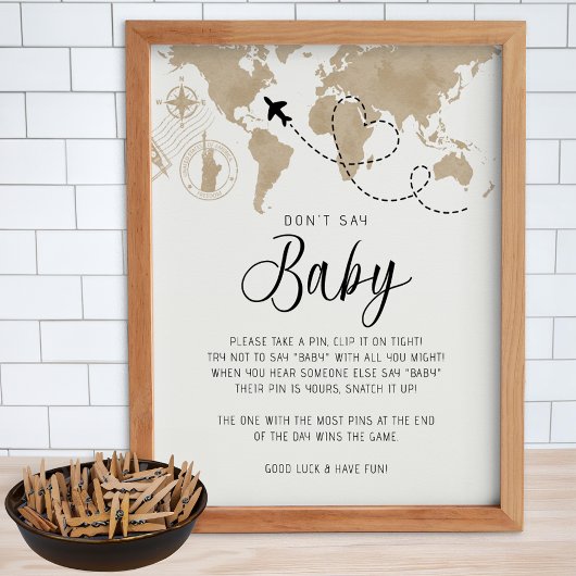 Reizen Thema Zeg niet Baby Game Poster