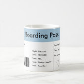 Reizen-thema zwangerschap aankondiging vliegticket koffiemok (Center)