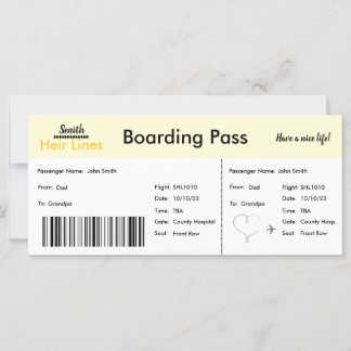 Reizen Thema Zwangerschapsaankondiging Kaart (geel