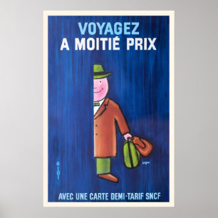Reizen Trein Vliegtuig Bagage Retro Vintage Poster