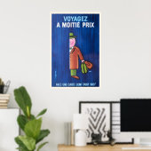 Reizen Trein Vliegtuig Bagage Retro Vintage Poster (Thuiskantoor)