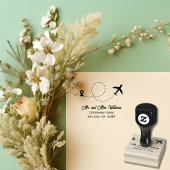 Reizen Trouwen Twee Vliegtuigen Maak Hart Modern Rubberstempel