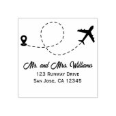 Reizen Trouwen Twee Vliegtuigen Maak Hart Modern Rubberstempel (Afrduk)