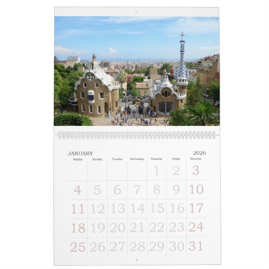 Reizen van 12 maanden Spanje kalender (Jan 2026)