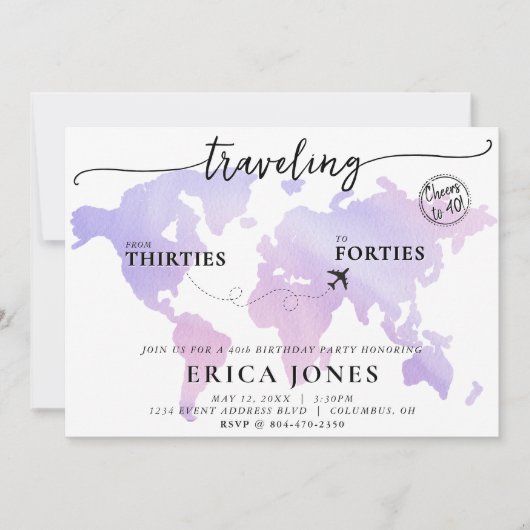 Reizen van 30 naar 40 jarige leeftijd kaart (Voorkant)