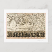 Reizen van de Apostle PaulPanoramic Map Briefkaart (Voorkant)
