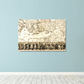 Reizen van de Apostle PaulPanoramic Map Canvas Afdruk (Insitu (Houten vloer))