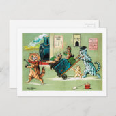 Reizen van de kattenfamilie, Louis Wain Briefkaart (Voorkant / Achterkant)