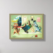 Reizen van de kattenfamilie, Louis Wain Canvas Afdruk (Voorkant)
