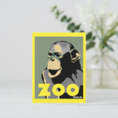 Reizen van de monkey van de Retro Zoo Berlin adver Briefkaart (Staand voorkant)