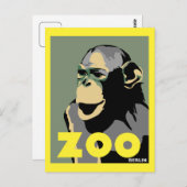 Reizen van de monkey van de Retro Zoo Berlin adver Briefkaart (Voorkant / Achterkant)