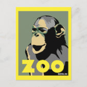 Reizen van de monkey van de Retro Zoo Berlin adver Briefkaart (Voorkant)