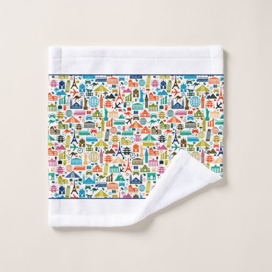 Reizen van de wereldbadhanddoekset bad handdoek (Wasdoekje)