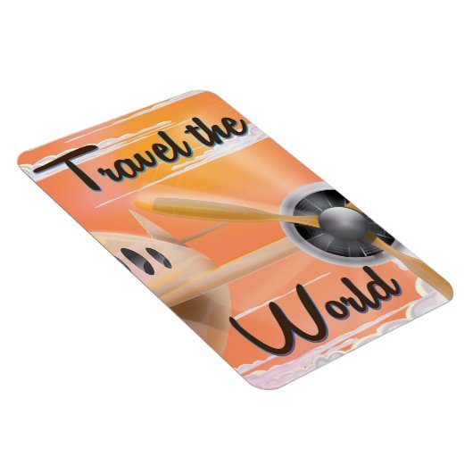 Reizen van de World Classic Airplane poster Evenin Magneet (Rechterzijde)