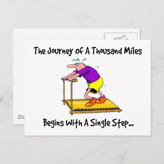 Reizen van duizend kilometer - oefening briefkaart (Voorkant / Achterkant)