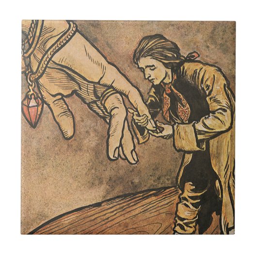  reizen van Gulliver door Arthur Rackham Tegeltje (Voorkant)