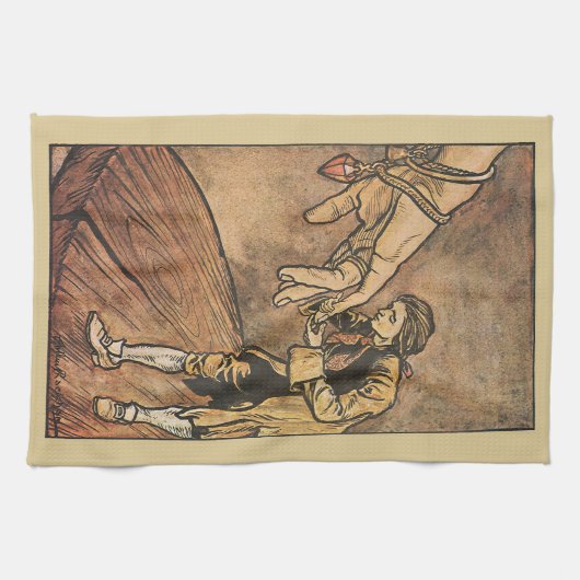 reizen van Gulliver door Arthur Rackham Theedoek (Horizontaal)