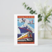 Reizen van het Wereldbol Briefkaart (Staand voorkant)