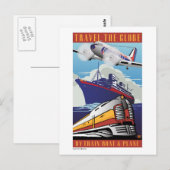 Reizen van het Wereldbol Briefkaart (Voorkant / Achterkant)