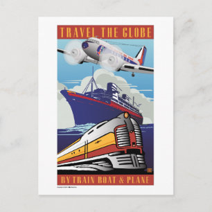 Reizen van het Wereldbol Briefkaart