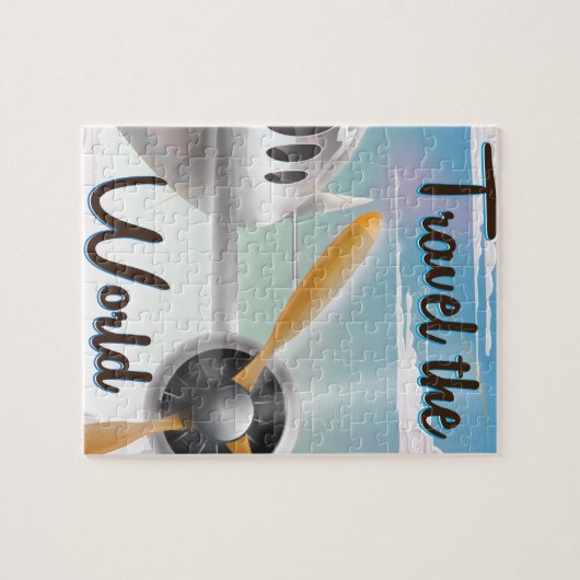 Reizen van het World Classic Airplane poster Legpuzzel (Horizontaal)