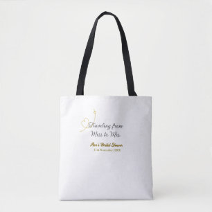 Reizen van juffrouw naar mevrouw bruidsfeest voeg tote bag