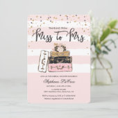 Reizen van juffrouw naar mevrouw bruiloftsinvitati kaart (Staand voorkant)