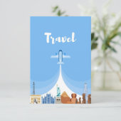 Reizen van kunst over de hele wereld RSVP kaartje (Staand voorkant)