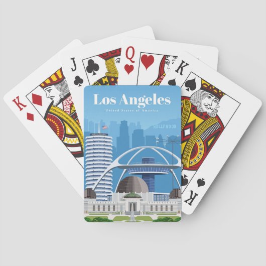 Reizen van kunstreizen naar Los Angeles Pokerkaarten (Achterkant)