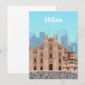 Reizen van kunstreizen naar Milaan Italië Bedankkaart (Voorkant / Achterkant)