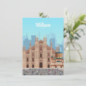 Reizen van kunstreizen naar Milaan Italië Bedankkaart (Staand voorkant)