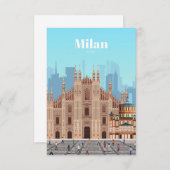 Reizen van kunstreizen naar Milaan Italië Informatiekaartje (Voorkant / Achterkant)