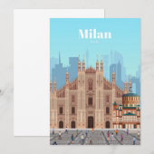 Reizen van kunstreizen naar Milaan Italië Programmakaart (Voorkant / Achterkant)