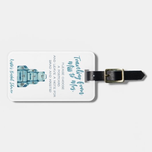 Reizen van Mejuffrouw naar Mevrouw Blauw Bagage Br Bagagelabel (Voorkant horizontaal)