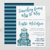 Reizen van Mejuffrouw naar Mevrouw Blauwe Bagage B Kaart (Voorkant / Achterkant)