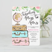 Reizen van Miss Bridal Shower Kaart (Staand voorkant)