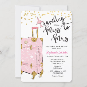 Reizen van Miss Bridal Shower Kaart