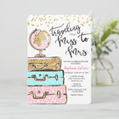 Reizen van Miss Bridal Shower Kaart (Staand voorkant)